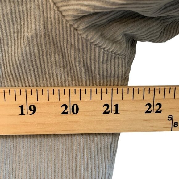 Snow Falls Jacket Womens Medium Grey Beige Corduroy Quilted Lined Sherpa Collar - Picture 5 of 11